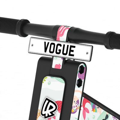 LIFERYDER VOGUE Mermaids & Dolphins adjustable seat balance bike detail