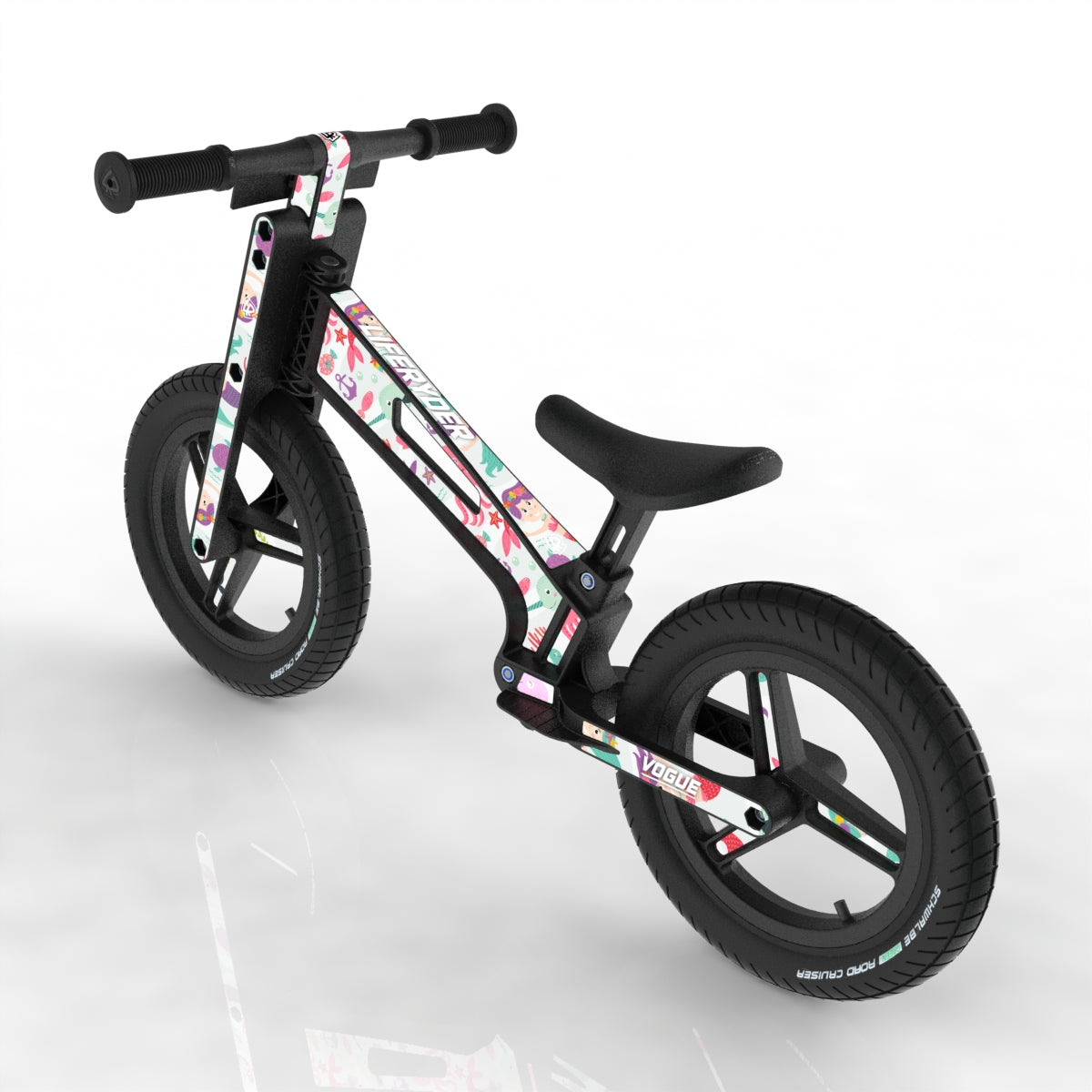LIFERYDER VOGUE Mermaids & Dolphins 12 inch air tyre balance bike rear view
