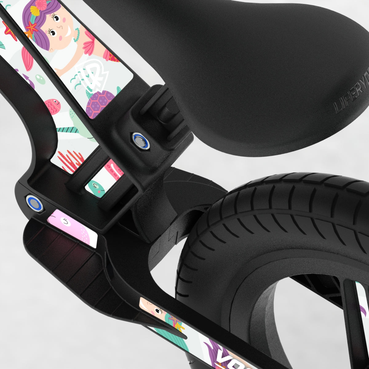 LIFERYDER VOGUE Mermaids & Dolphins EVOLV graphics balance bike detail