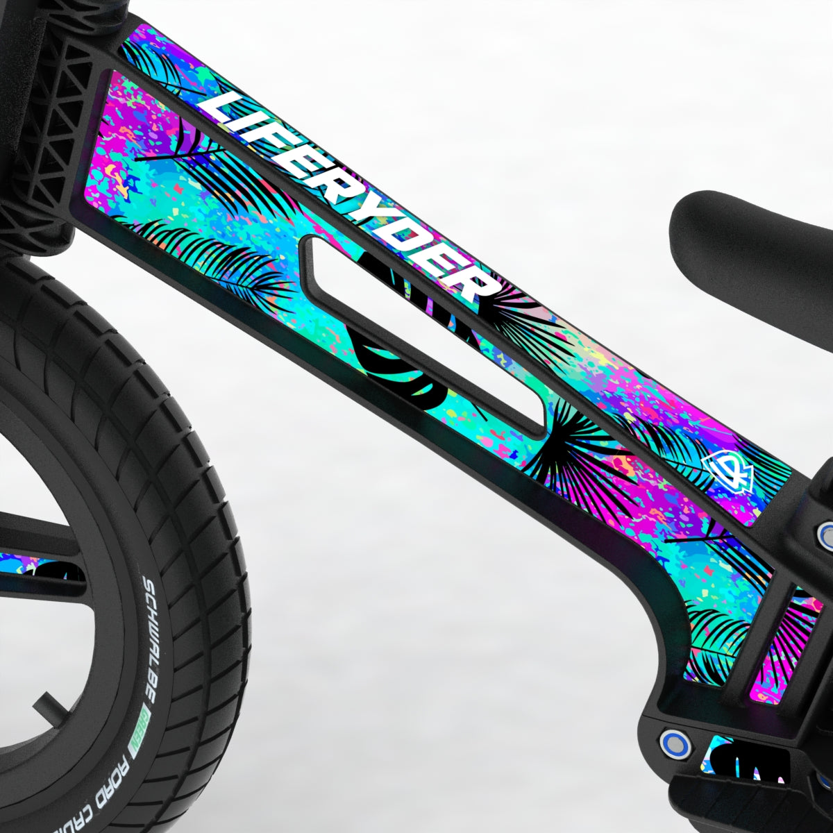 LIFERYDER VOGUE Neon Palm footrest balance bike detail