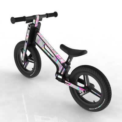 LIFERYDER VOGUE Pink Glitch 12 inch air tyre balance bike rear view