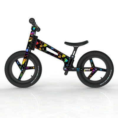 LIFERYDER VOGUE Rainbow Hearts toddler balance bike side view