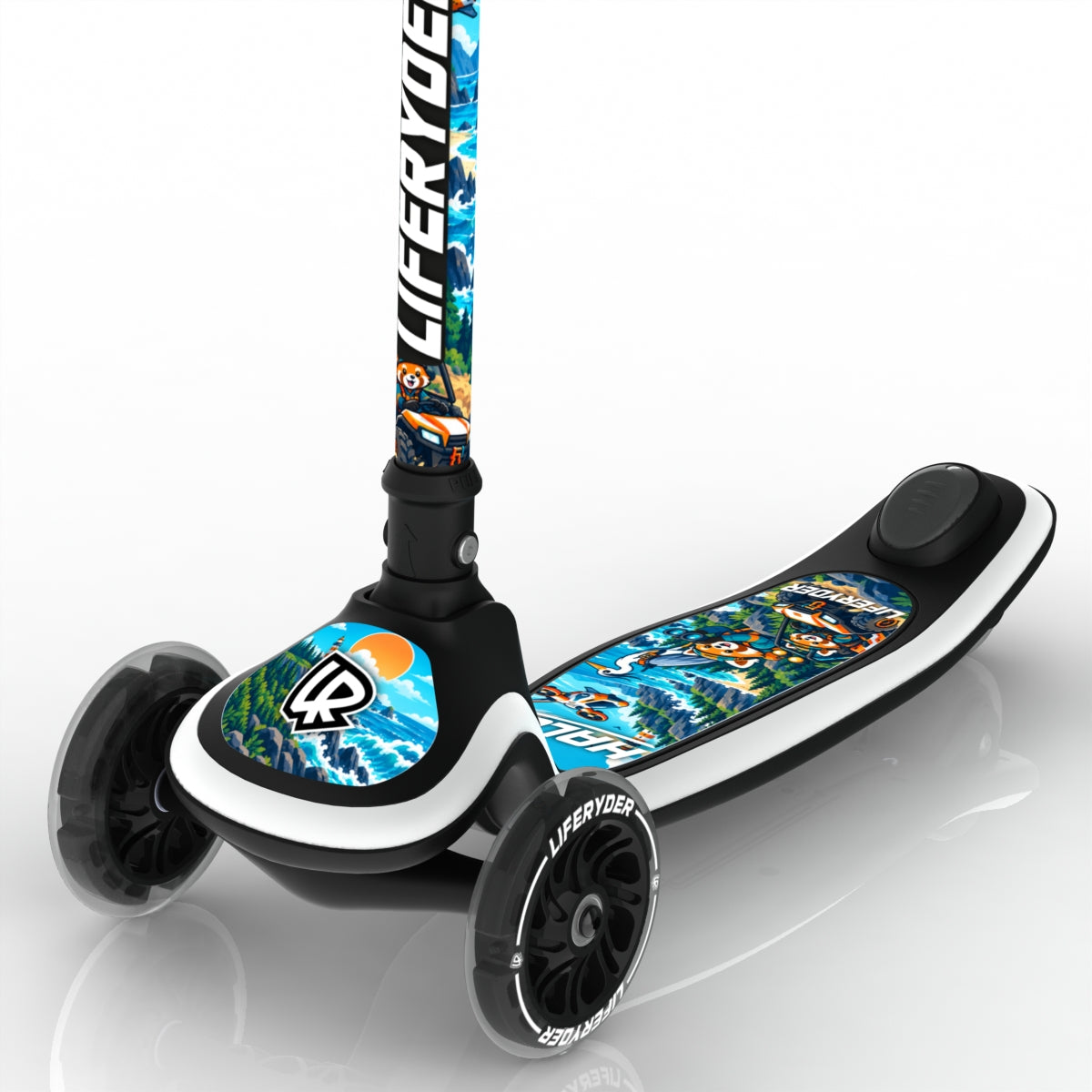 LIFERYDER HALO LookOut three-wheel scooter, closeup