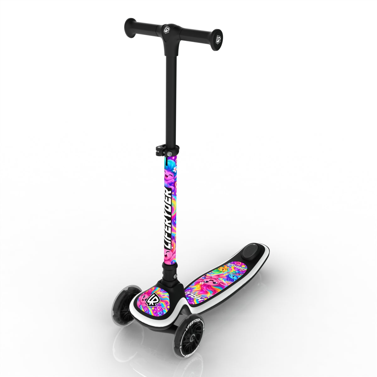 LIFERYDER HALO Fuzzy Beats adjustable height toddler scooter, extended view