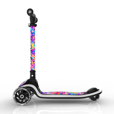 LIFERYDER HALO Fuzzy Beats three-wheel scooter, side view