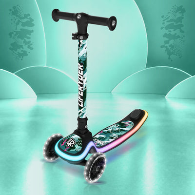 LIFERYDER HALO Ghost Rider three-wheel scooter, front three-quarter view