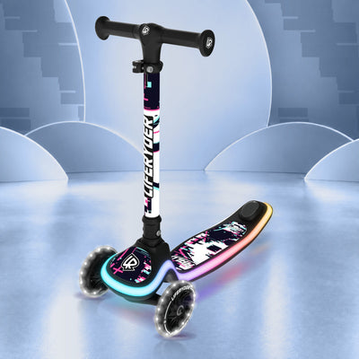 LIFERYDER HALO Glitch three-wheel scooter, front three-quarter view