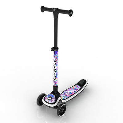 LIFERYDER HALO Rainbow Sparkle three-wheel scooter, extended view